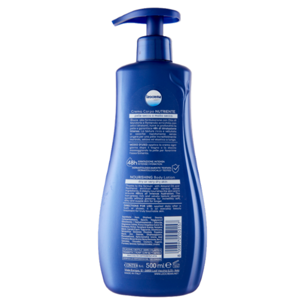 Leocrema Crema Corpo Nutriente Olio di Mandorle e Pantenolo 500 ml