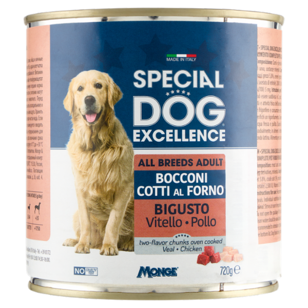 Special Dog Excellence All Breeds Adult Bocconi Cotti al Forno Bigusto Vitello Pollo 720 g
