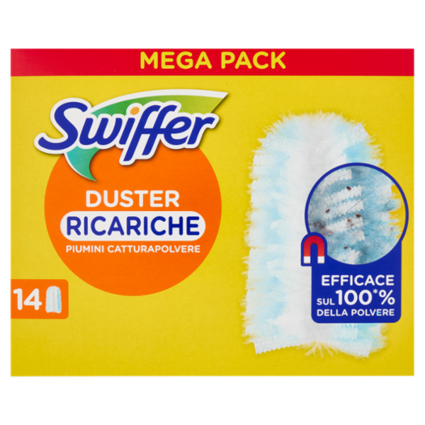 Swiffer Duster Cattura Polvere - Ricarica 14 Piumini per spolverare