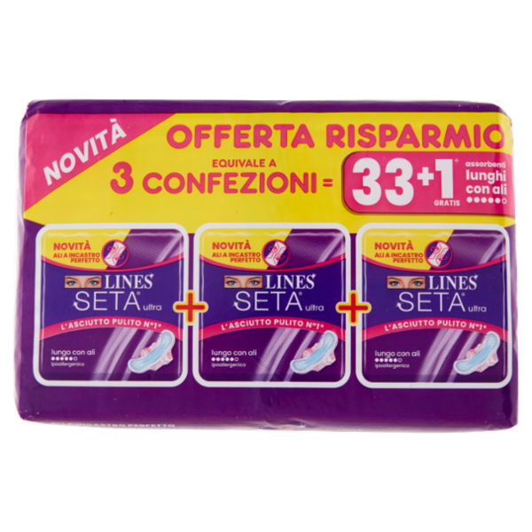 Lines Seta Ultra Trio Cp Lungo con Ali 33+1 pezzi