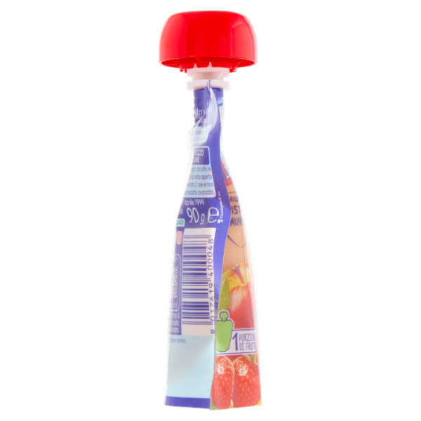 MELLIN Merenda di Frutta 100% con Carota e Vit C, Mela Fragola e Banana, dal 6° mese, Pouch 90 g