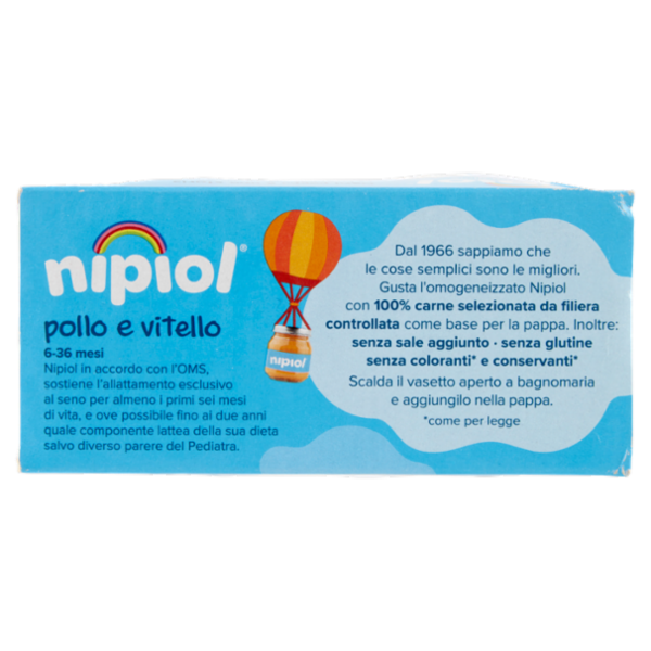 nipiol pollo e vitello omogeneizzato con carne e cereale 2 x 80 g