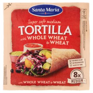Santa Maria Super Soft Medium Tortilla With Whole Wheat & Wheat 8x Medium 320 g