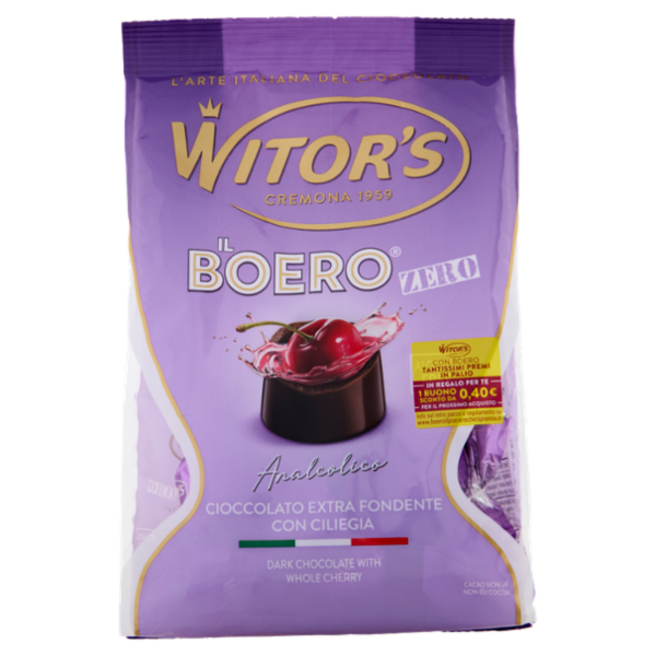 Witor's il Boero Zero Analcolico Cioccolato Extra Fondente con Ciliegia 175 g