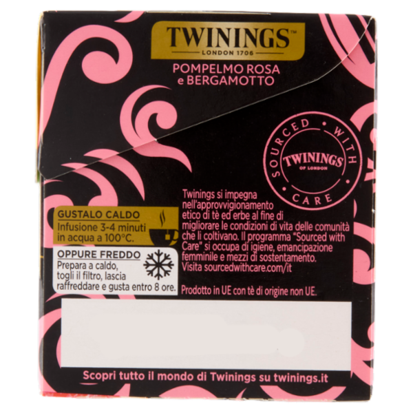 Twinings Pompelmo Rosa e Bergamotto Tè Nero aromatizzato 20 filtri The 40 g