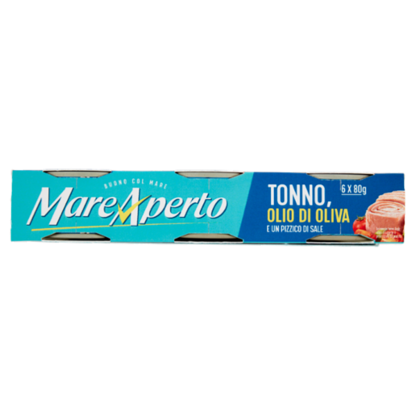 Mare Aperto Tonno, Olio di Oliva e un Pizzico di Sale 6 x 80 g