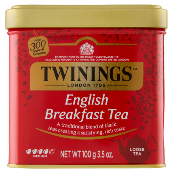 Twinings English Breakfast Tea Tè Nero classico Sfuso in latta The 100 g