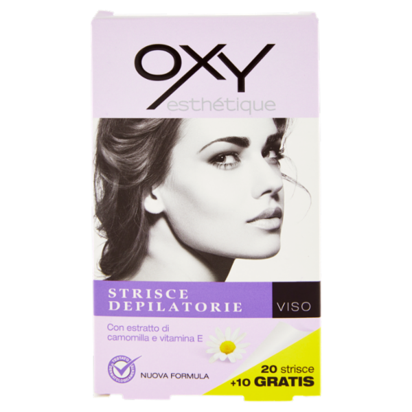 Oxy esthétique Strisce Depilatorie Viso 20 strisce+10 Gratis