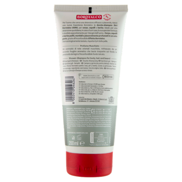 Borotalco Uomo 3in1 Profumo Muschiato Doccia-Shampoo 200 ml