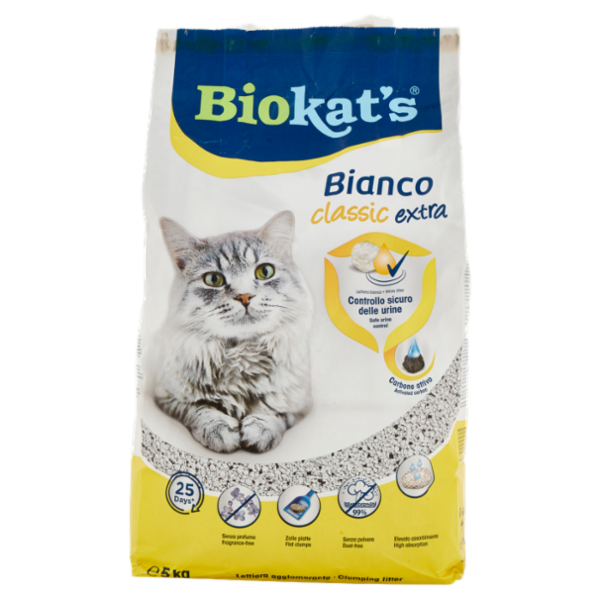 Biokat's Bianco classic extra Lettiera agglomerante 5 kg