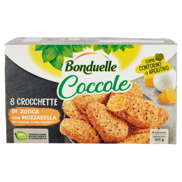 Bonduelle Coccole 8 Crocchette di Zucca con Mozzarella Surgelato 305 g