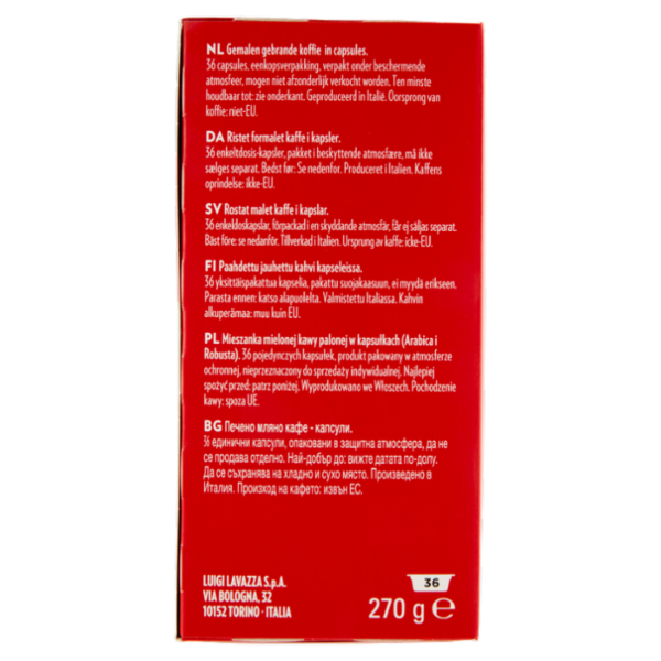 Lavazza A Modo Mio Qualità Rossa 36 Capsule 270 g
