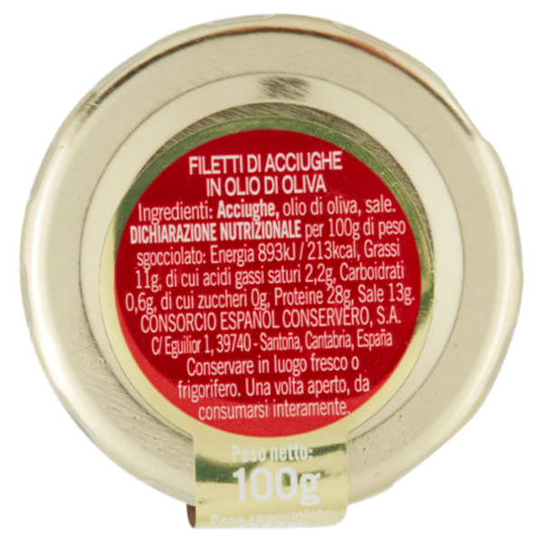 Consorcio Prestige Filetti di Acciughe Pesca del Cantábrico in olio di oliva 100 g