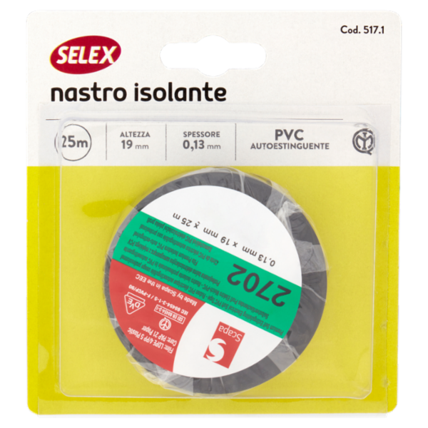 Selex Nastro Isolante 19 mm x 25 m Nero