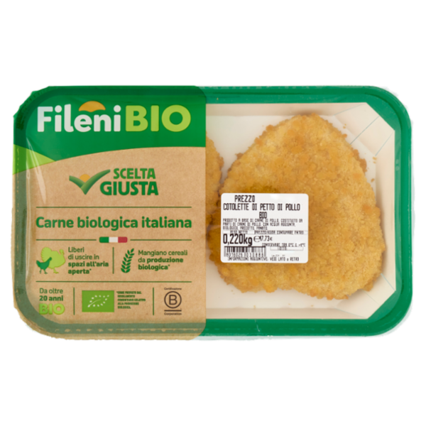 Fileni Bio Cotolette di Petto di Pollo Bio 0,220 kg