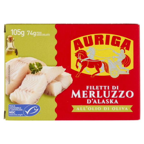 Auriga Filetti di Merluzzo d'Alaska all'Olio di Oliva 105 g