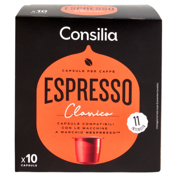 Consilia Caffè in Capsule Espresso Classico Compatibili Nespresso 10 pezzi
