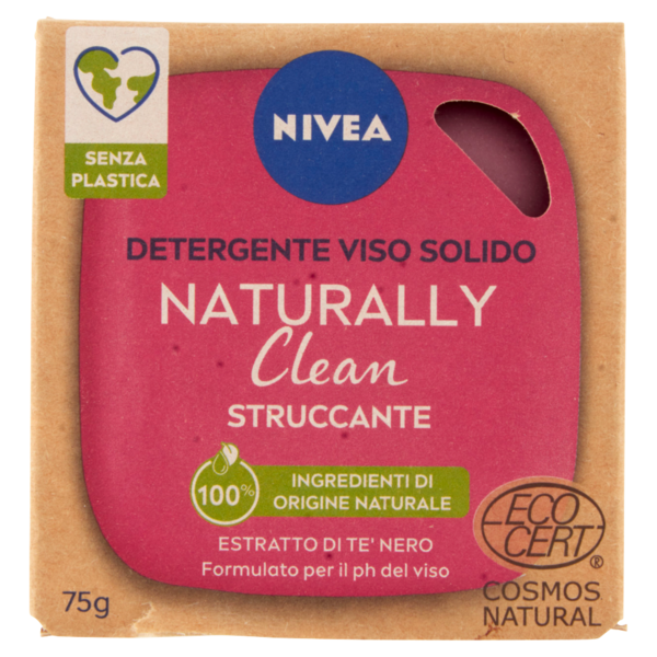 Nivea Naturally Clean Detergente Viso Solido Struccante 75 g