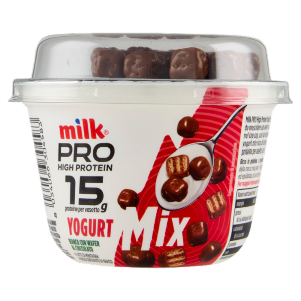 Milk Pro High Protein 15g Yogurt Bianco con Wafer al Cioccolato 180 g