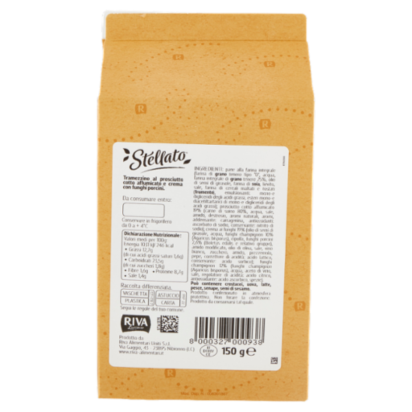 Riva Stellato Tramezzino Prosciutto Cotto Affumicato e Crema con Funghi Porcini 150 g