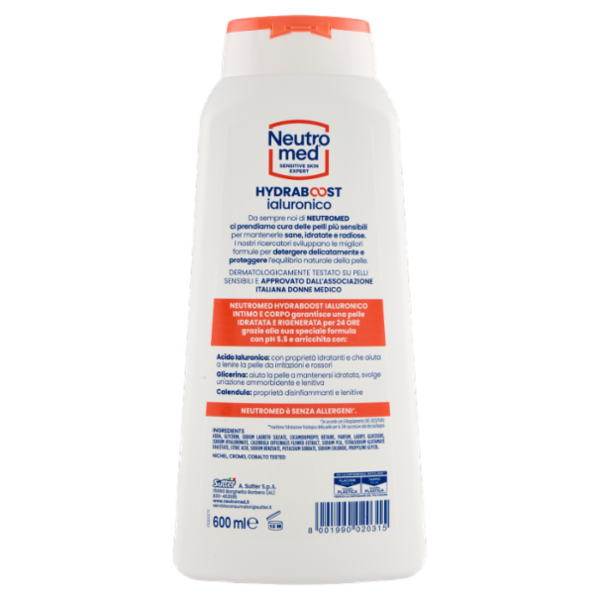 Neutromed Hydraboost ialuronico Bagnodoccia Intimo e Corpo Calendula pH 5,5 600 ml