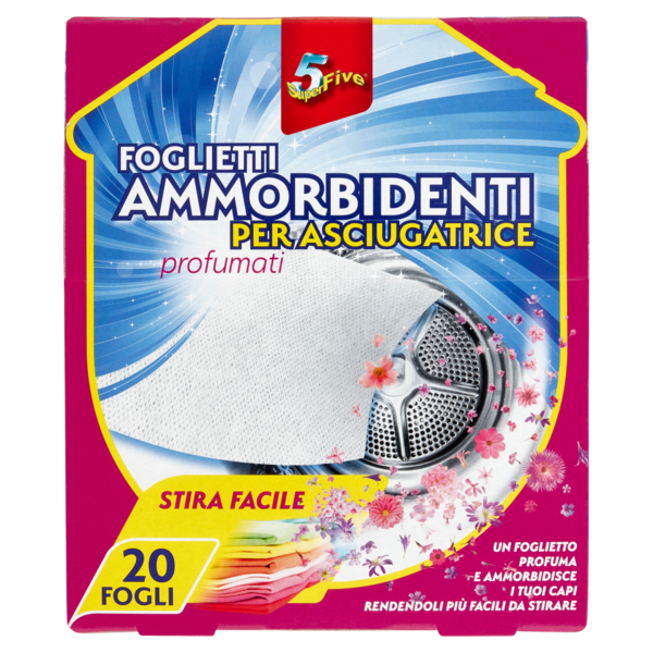 Super5 Foglietti Ammorbidenti per asciugatrice 20 pz