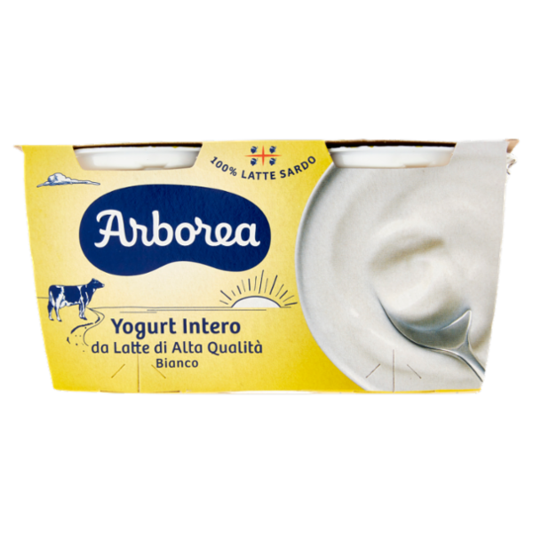 Arborea Yogurt Intero da Latte di Alta Qualità Bianco 2 x 125 g