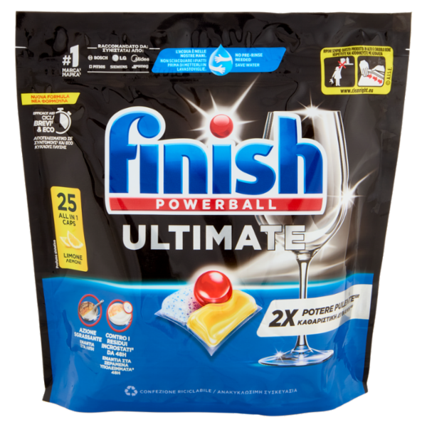 Finish Ultimate Limone pastiglie lavastoviglie 25 lavaggi 322,5 g