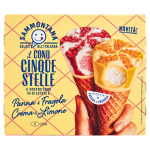 Sammontana Il Cono Cinque Stelle Panna & Fragola, Crema & Limone 6 x 60 g