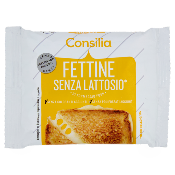 Consilia Fettine di Formaggio Fuso senza Lattosio 6 Fette 150 g