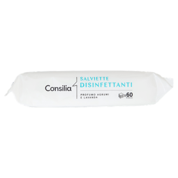 Consilia Salviettine Multiuso Disinfettanti Profumo Agrumi e Lavanda 60 pezzi