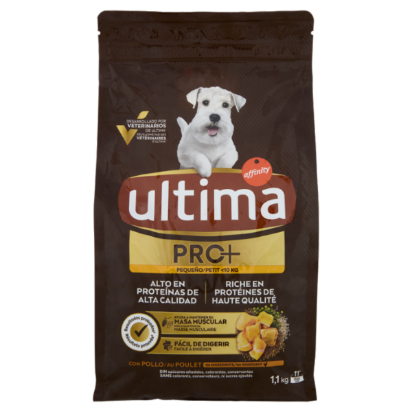 ultima Dog Pro+ <10 kg con Pollo 1,1 kg