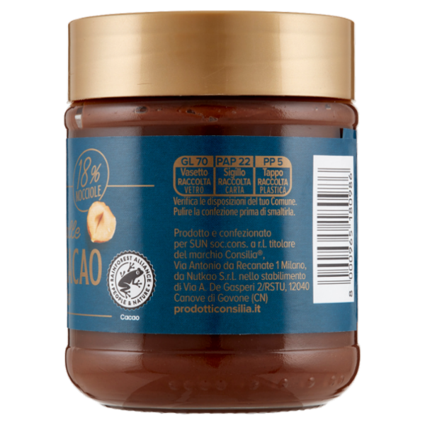 Consilia Optima Crema Spalmabile alle Nocciole e Cacao senza Latte 200 g