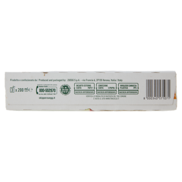 Zuegg Skipper Banana, Pera, Mela Senza zuccheri aggiunti* 3 x 200 ml