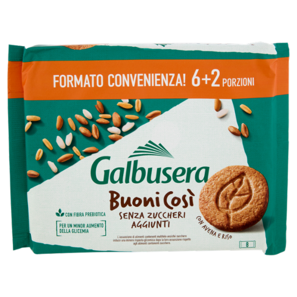 Galbusera BuoniCosi Senza Zuccheri Aggiunti con Avena e Riso 8 x 50 g