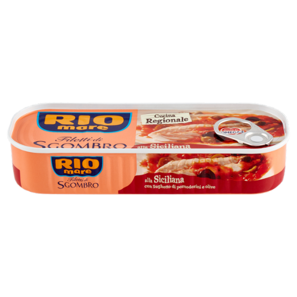 Rio mare Filetti di Sgombro alla Siciliana con Sughetto di pomodorini e olive 120 g