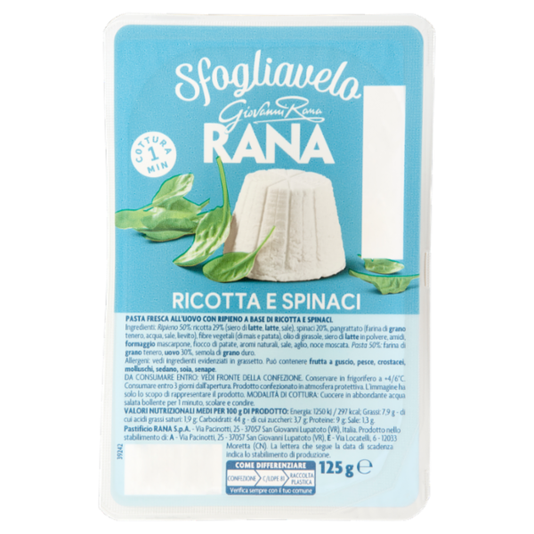Giovanni Rana Sfogliavelo Ricotta e Spinaci 125 g