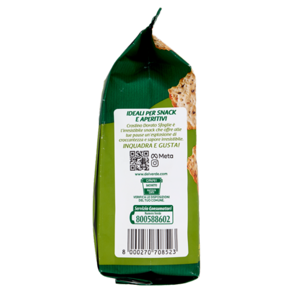 Delverde Crostino dorato Sfoglie con Semi di Papavero, Sesamo e Lino 180 g