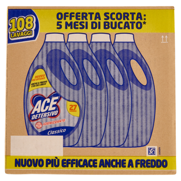 Ace Detersivo Igienizzante Classico 4 x 27 Lavaggi 4 x 1350 ml