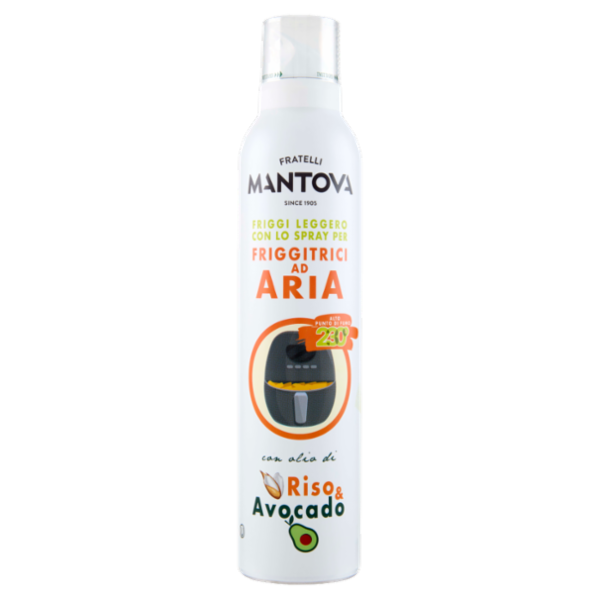 Fratelli Mantova Friggi Leggero Spray per Friggitrici ad Aria con olio di Riso & Avocado 200 ml