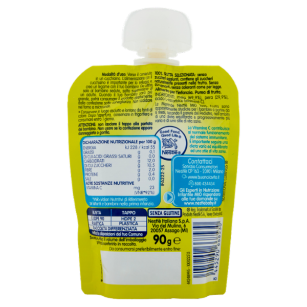 NESTLÉ MIO Merenda da spremere Mela e Pera pouch 90 g