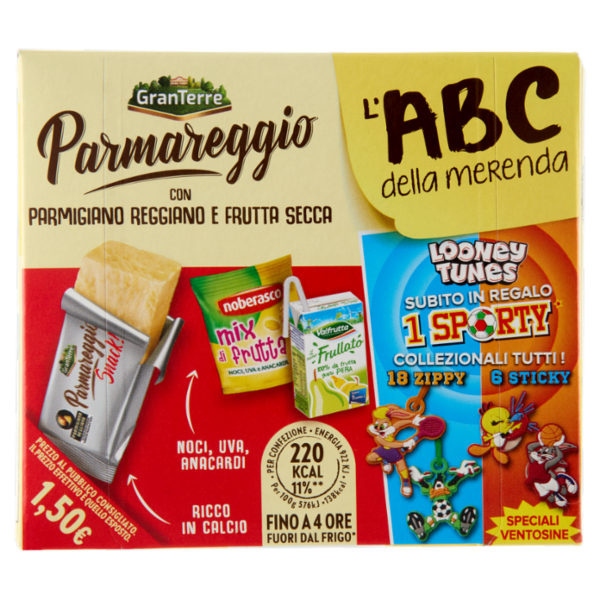 Parmareggio l'ABC della merenda con Parmigiano Reggiano e Frutta Secca