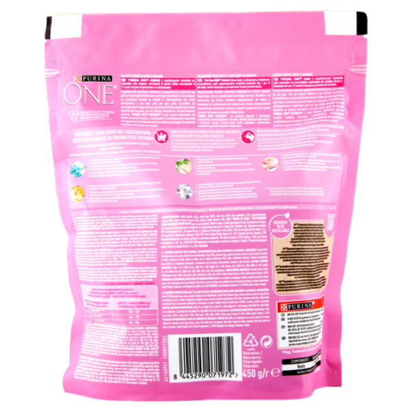 PURINA ONE Junior 1-12 Mesi Ricco in Pollo 450 g