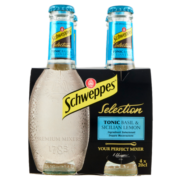 Schweppes Selection Tonic Basil & Sicilian Lemon cluster 4 x 0,20L ow