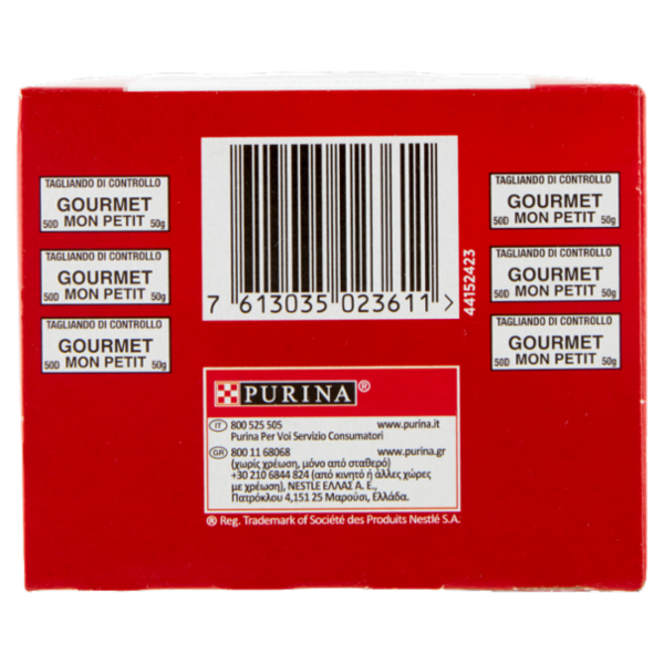PURINA GOURMET Mon Petit Filettini Intense cotti in Salsa (Manzo / Fegato / Selvaggina) 6x50g