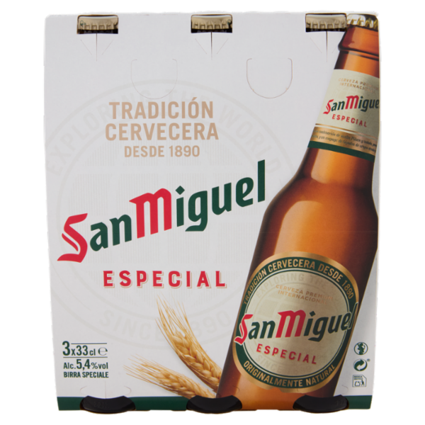 SAN MIGUEL Especial Birra lager spagnola bottiglia 3x33 cl