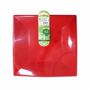 Nice Piatto Piano Rosso 23x23 Pezzi 6