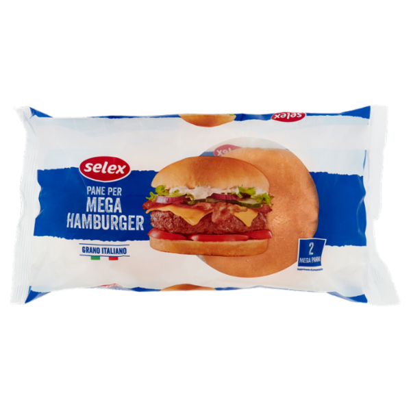 Selex Pane per Mega Hamburger 2 pezzi 220 g