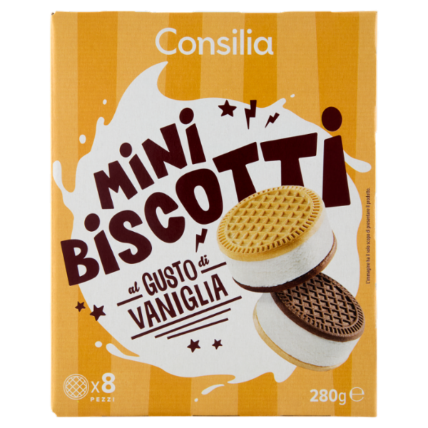 Consilia 8 Minibiscotti Ripieni di Gelato Vaniglia 280 g