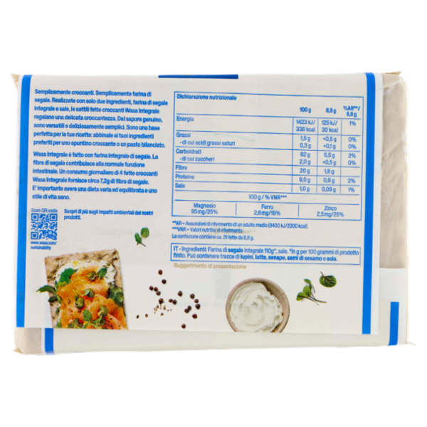 Wasa Integrale Cracker con Solo Due Ingredienti 270g